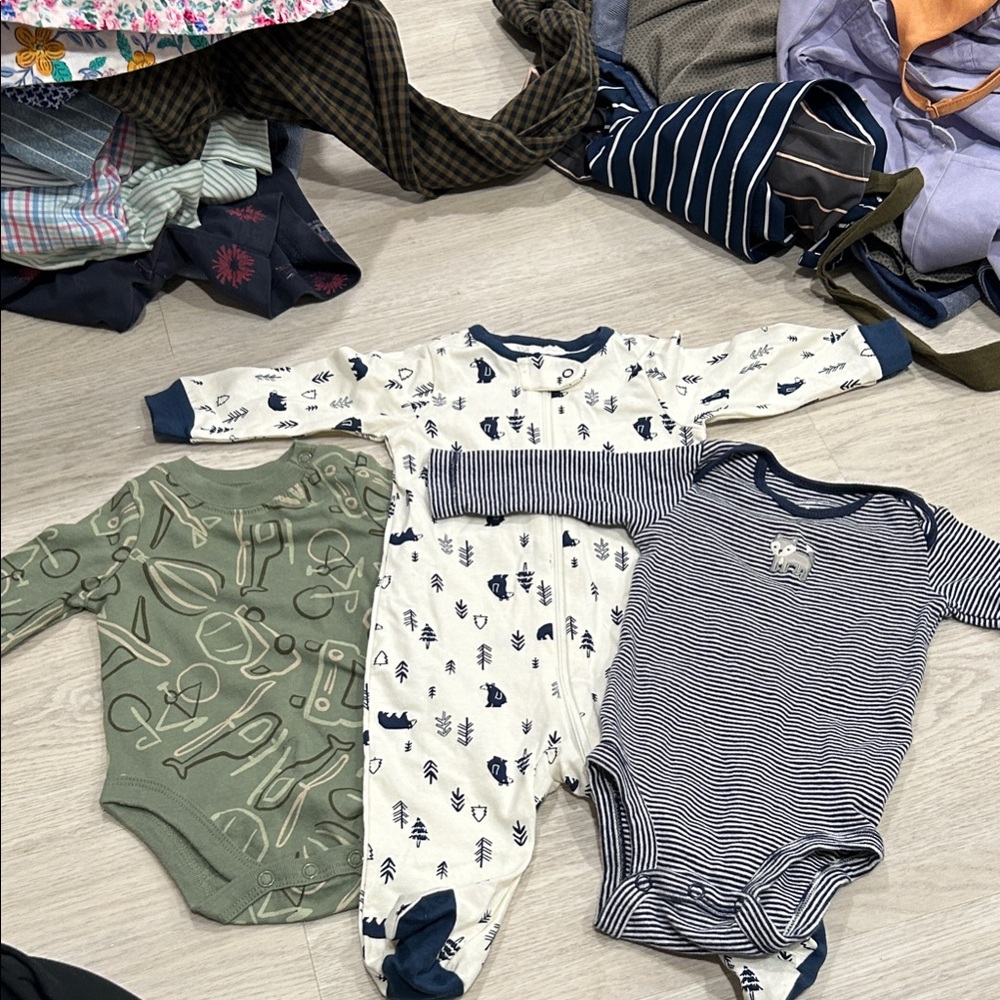 Striped and Patterned Kids One Piece Set